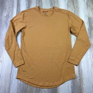 BYLT Drop Cut Shirt Mens Medium Brown L/S Long Sleeve Gym Performance Men